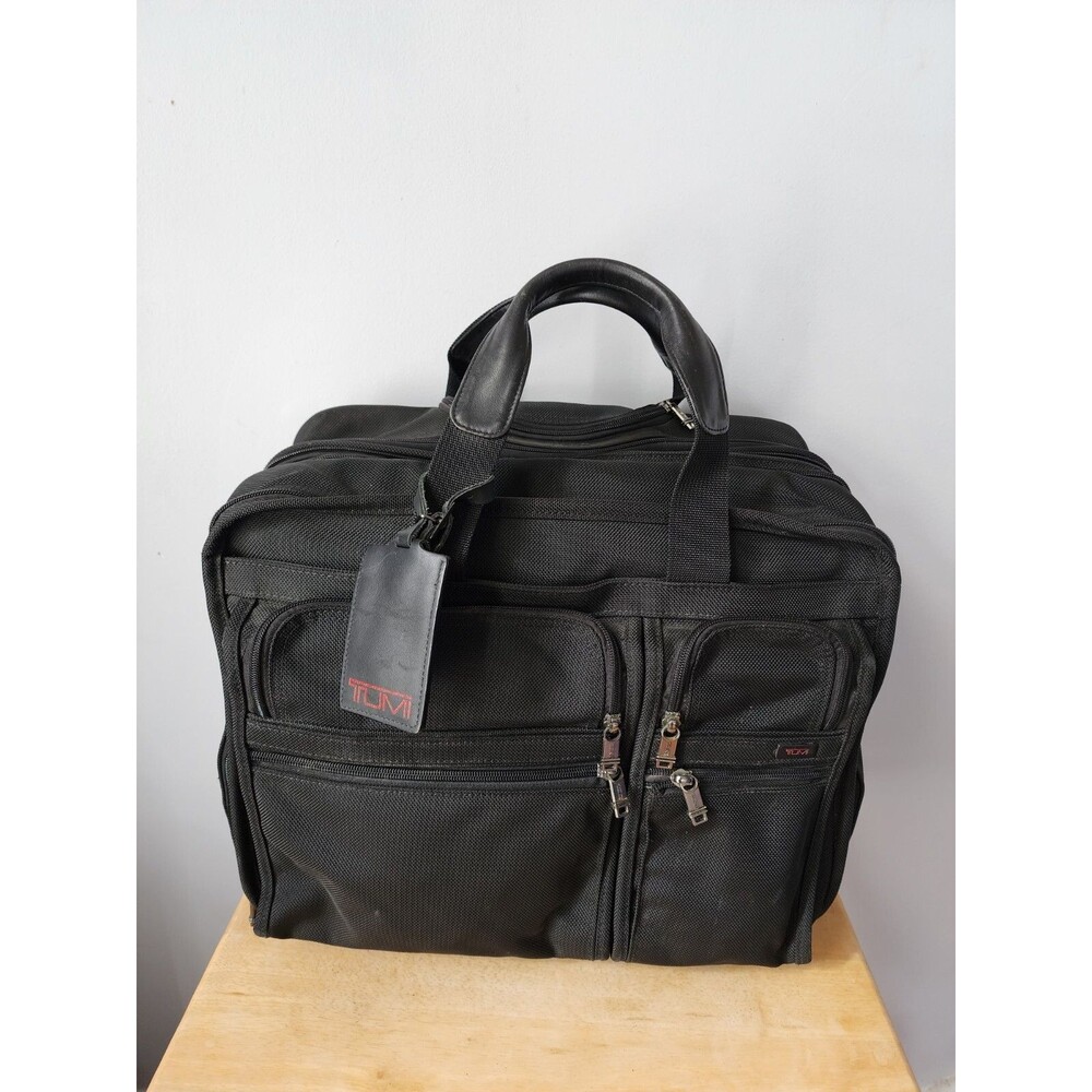 TUMI Alpha Deluxe Wheel Rolling Expandable Laptop Briefcase Carry On Bag 26003D4